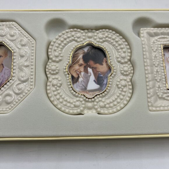 Classic Lenox 3 Pc. Beaded Frame Set Open Box Simply Elegant - Picture 3 of 5